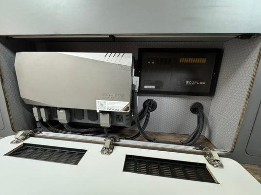 Electrical cabinet ventilation access panels PowerKit components van build