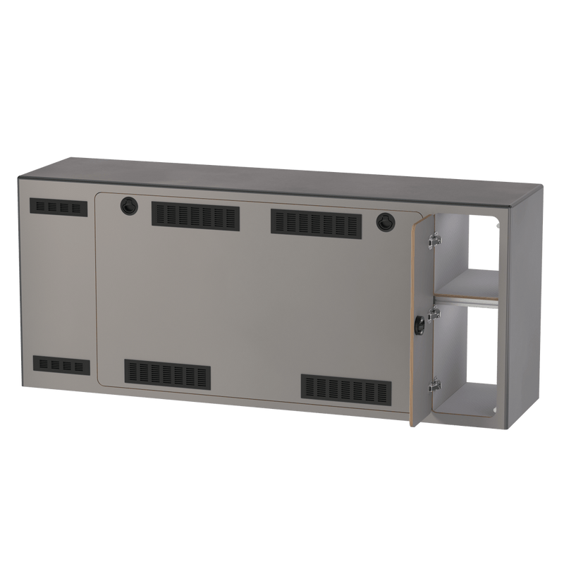 Load image into Gallery viewer, Electrical cabinet van conversion custom storage ventilation cable management